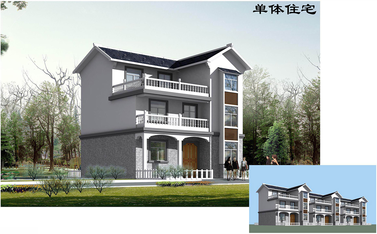 中式Z2轻钢结构别墅